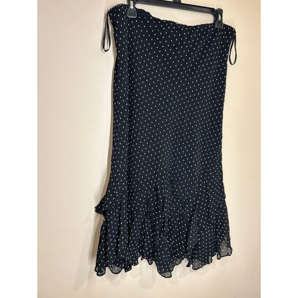Y2K Style & Co Long Black Polka Dot Asymmetric Hem Skirt Fall